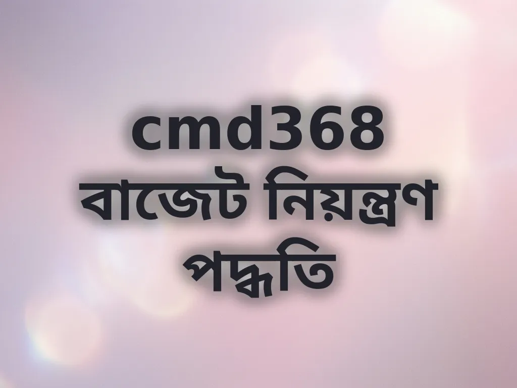 বাজেট নিয়ন্ত্রণ পদ্ধতি